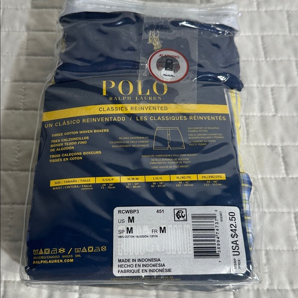 Polo by Ralph Lauren Classic Fit Boxer Briefs - Blue and Yellow 3 Pack - Picture 6 of 7